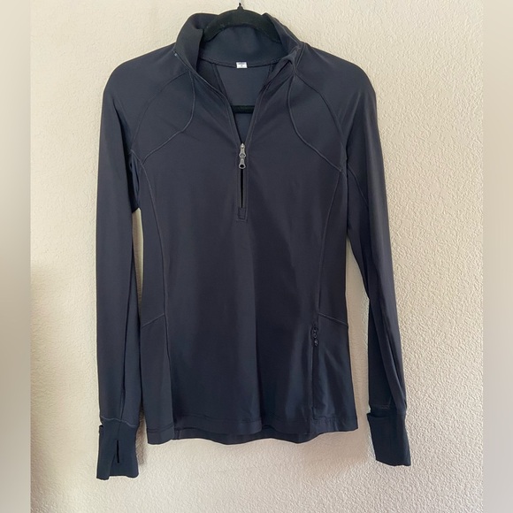 Lululemon Race With Grace 1/2 Zip Womens Sz 6 Black Vented Running Pullover Top - Picture 1 of 10